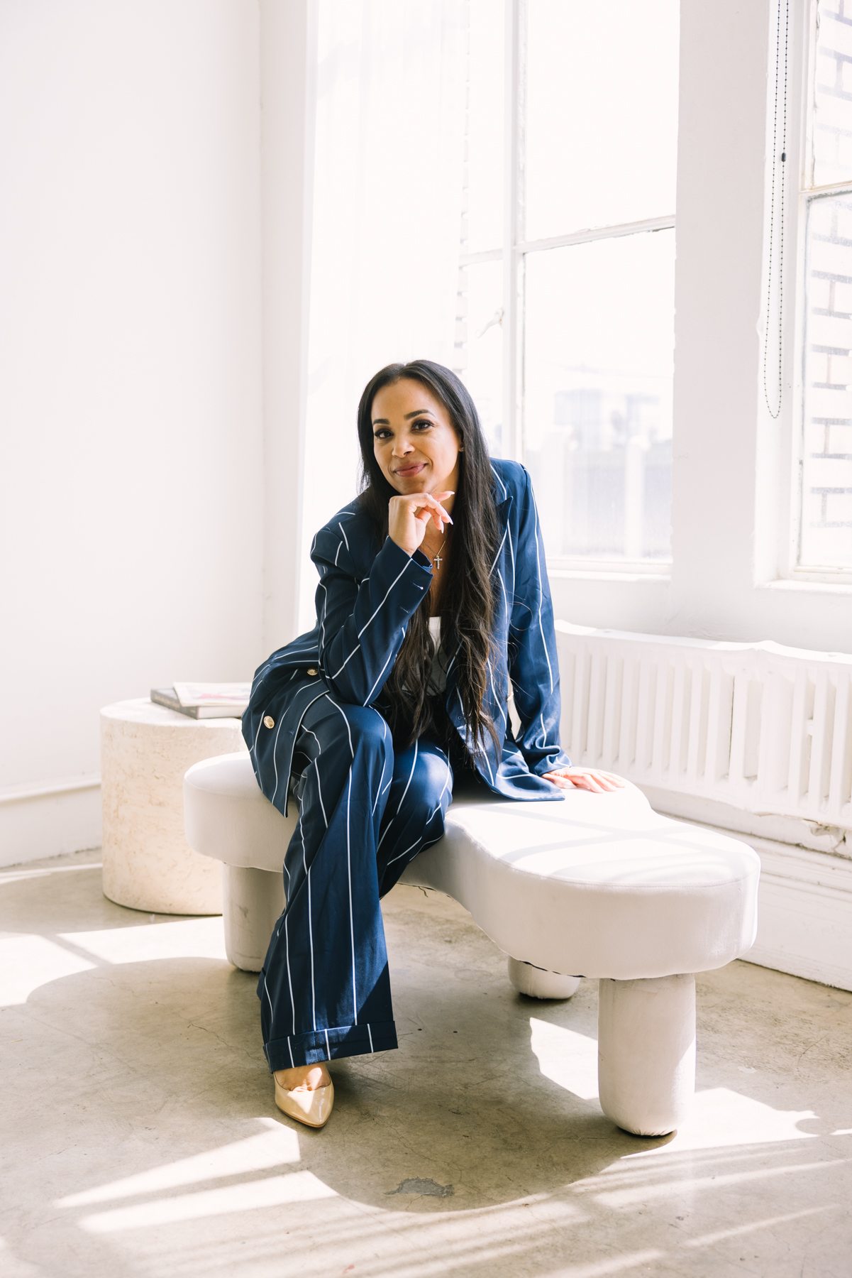 Brand photography client in luxury studio